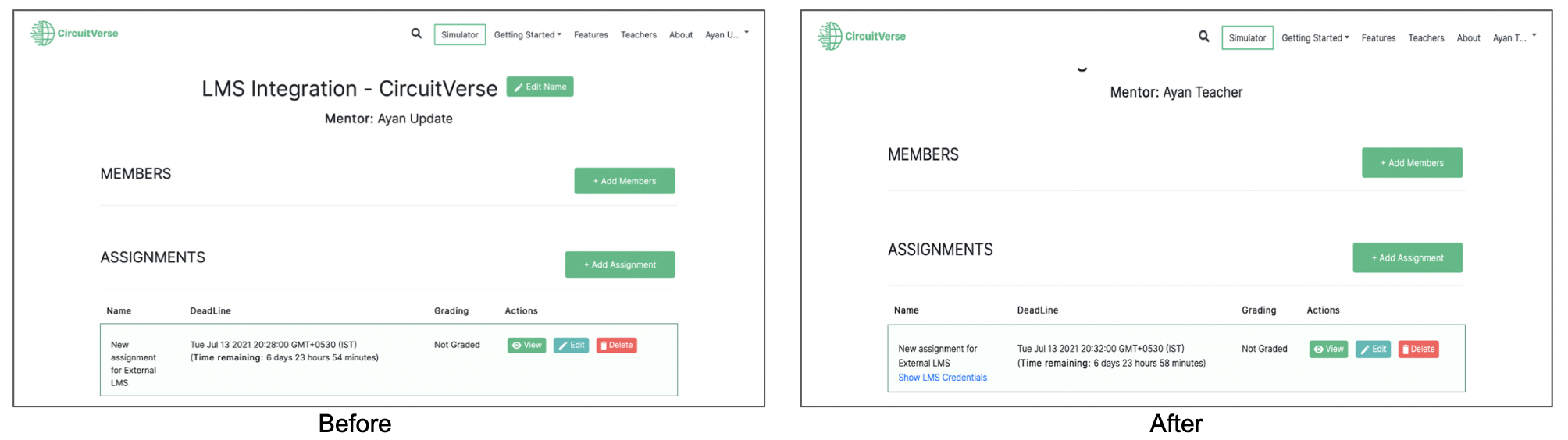 Group page UI
